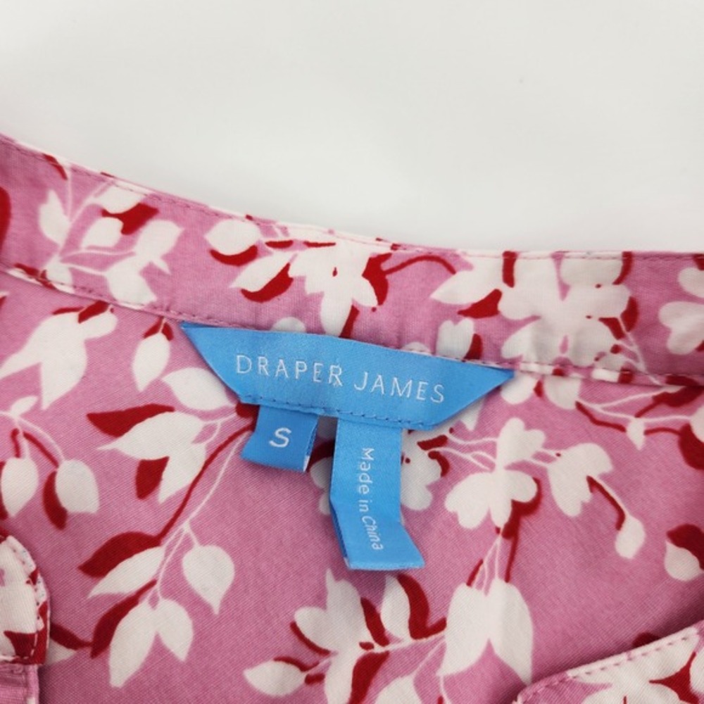Draper James‎ Floral Print Long Sleeve Blouse Pink White Size Small - Picture 3 of 5